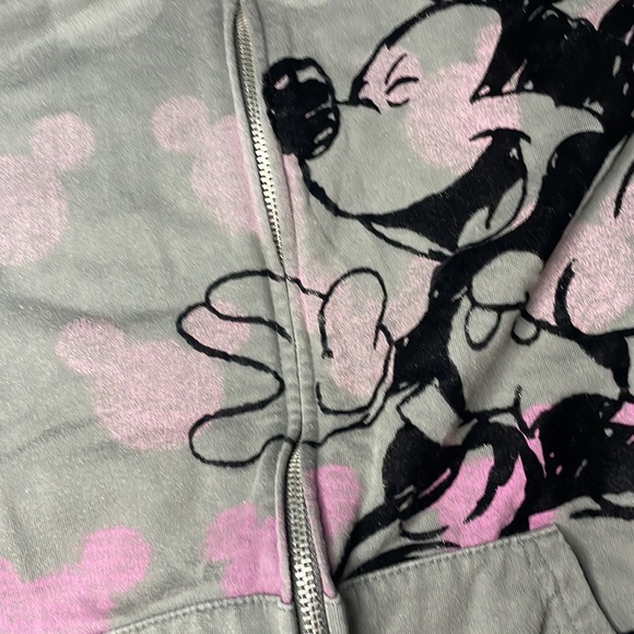 Girls Grey mickey mouse zip up - Picture 2 of 4